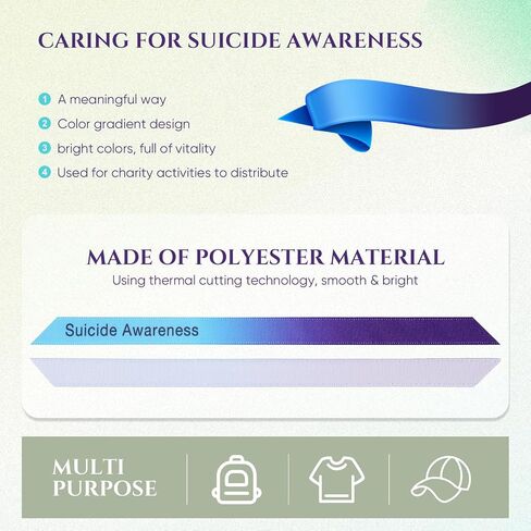 XunYee 500 Set Suicide Prevention Awareness Ribbons Pin Bulk Fabric Grosgrain Ribbon Safety Lapel Semicolon/Suicide Pin for Social Public Event Welfare Charity Supplies in Saudi Arabia