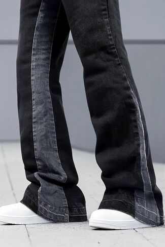 GINGTTO Men's Slim Fit Jeans Flared Stacked Denim Pants Hip Hop Streetwear in Saudi Arabia