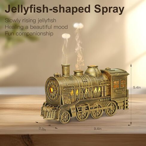 ناشر القطار الناشر للزيت الأساسي 300 مل ، مرطب القطار ، وموزع العطرية العطري الرائع مع 2 ضباب ضباب 2 ضباب الإغلاق التلقائي ، ومضمّن عن بُعد لمكتب طفل بيبي (أسود) in Kuwait