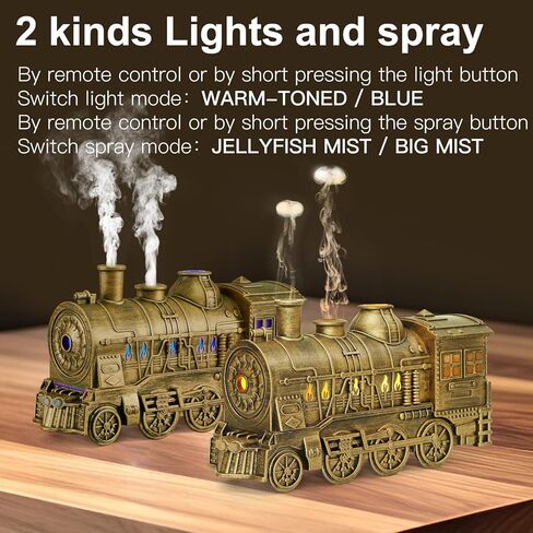 ناشر القطار الناشر للزيت الأساسي 300 مل ، مرطب القطار ، وموزع العطرية العطري الرائع مع 2 ضباب ضباب 2 ضباب الإغلاق التلقائي ، ومضمّن عن بُعد لمكتب طفل بيبي (أسود) in Kuwait