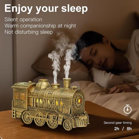 ناشر القطار الناشر للزيت الأساسي 300 مل ، مرطب القطار ، وموزع العطرية العطري الرائع مع 2 ضباب ضباب 2 ضباب الإغلاق التلقائي ، ومضمّن عن بُعد لمكتب طفل بيبي (أسود) in Kuwait