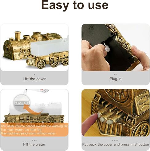 ناشر القطار الناشر للزيت الأساسي 300 مل ، مرطب القطار ، وموزع العطرية العطري الرائع مع 2 ضباب ضباب 2 ضباب الإغلاق التلقائي ، ومضمّن عن بُعد لمكتب طفل بيبي (أسود) in Kuwait