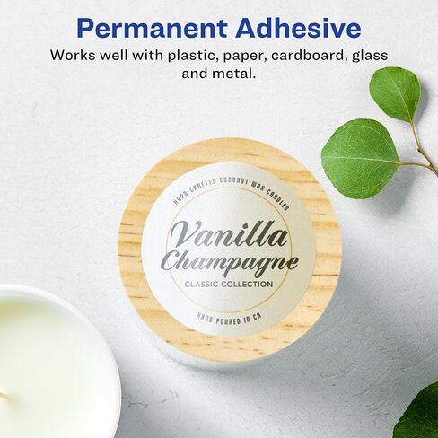 Avery Pearlized Ivory Round Labels with Sure Feed Technology, Print-to-The-Edge, 2.5" Diameter, 900 Pearlized Ivory Labels, Laser/Inkjet Printable Labels in Saudi Arabia