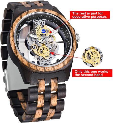 Dentily Men's Wooden Watch Lightweight Wooden Mens Watches Analog Quartz Wood Watches for Men in Saudi Arabia