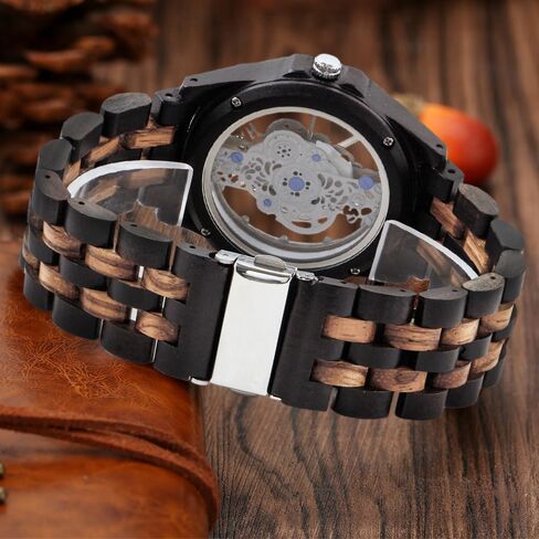 Dentily Men's Wooden Watch Lightweight Wooden Mens Watches Analog Quartz Wood Watches for Men in Saudi Arabia