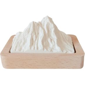 HALSA Passive Diffuser for Sauna, Office, Bedroom, Bathroom - Natural Beechwood Base, Passive Diffusion, Fired Plaster Absorbs Essential Oils - Mountain Design