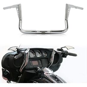 Ape Hanger Handlebar Bar Rise- Ohhmoto 1-1/4" 1.25 inch Fat Motorcycle Handlebar for Touring Dressers Baggers FLHT FLHTC 1982-2023(12")