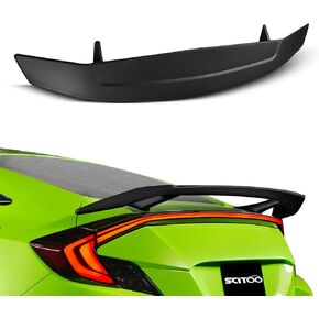 SCITOO Spoiler Wing Fit for Most Cars Universal Custom Style Matt Black Rear Trunk Lid Spoiler Wing W/LED Light