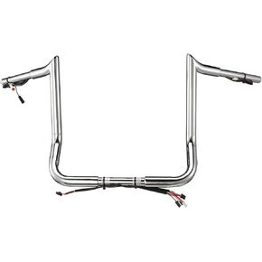 Mokitdora Street Electra Glide Pre-Wired 3-In-One مقود 12 "Rise 1 1/4" FAT 1 "Monkey Monkey Bagger Meathook Bars متوافق مع Harley 2016-2023 FLHX FLHT Ultra Limited ، Chrome ، Chrome