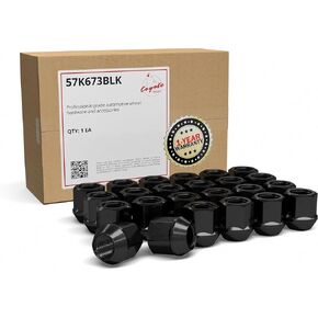Wheel Accessories Parts 24 Pcs M14x2 14x2 Thread OE Bulge Acorn Lug Nuts 1" Long Black 13/16" 21mm Hex Fits Ford F-150 Expedition Transit｜ Lincoln Navigator