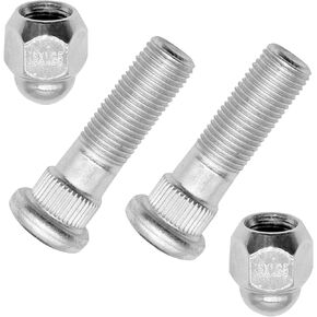 4 PCS Car M12 x 1.25 Wheel Lug Stud Nut Set, Steel Tire Screw Rod and Lug Nut Kit, Anti-Rust Fastener Replace #28171AJ000 28365-FE001, Compatible with Subaru Forester Outback Legacy (Silver)