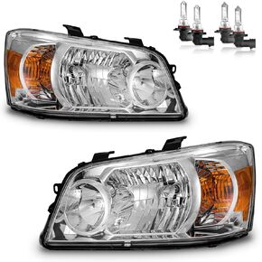 المصابيح الأمامية مع المصابيح 2004-2006 تويوتا هايلاندر ، فائدة رياضية المصباح الأمامي Chrome Housing Amber Reflector Side و Driver Side