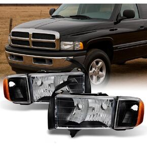 AKKON - ل Dodge RAM 1500 2500 3500 Pickup Truck Sport Package Clear Head Head Lamps Set Pair Pair