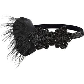 العشرينات من القرن العشرين ، عائدات رأس Gatsby Gatsby Flapper Beadbled Wedding for Bride Roaring 20's Art Deco Hair Clip
