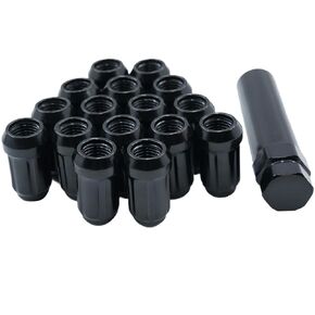M12x1.5 Wheel Lug Nuts for Polaris Ranger XP 900/1000, General 1000, RZR S 900, XP 1000, Honda Pioneer 500, 700, 1000 - Black Spline Lug Nuts with 19mm/21mm Hex Key