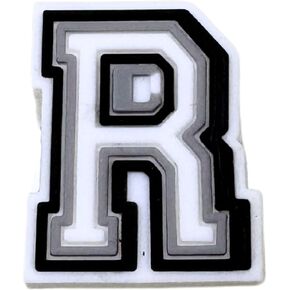 Shoe Charms, Decoration Pins for Shoe with Holes, Bag Charms, Name Tag Strap Charms for Rubber Beach Bag Accessories (White, Letter R)