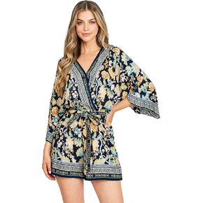 Flying Tomato Women's Juniors Boho Playsuit Printed Summer Romper