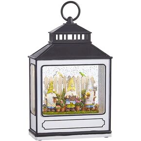 Raz Imports Garden Gnomes Lighted Water Lantern Decoration Multicolor 10.5 Inch