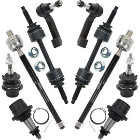 TRQ Front Steering & Suspension Kit Ball Joint Sway Bar Stabilizer Link Tie Rod Compatible with 2015-2020 Ford F-150