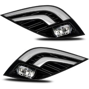 LED Fog Lights Compatible with 2018 2019 2020 Toyota Camry SE & XSE 1 Pair w/Bezel Grill Cover, Switch and Wiring Harness