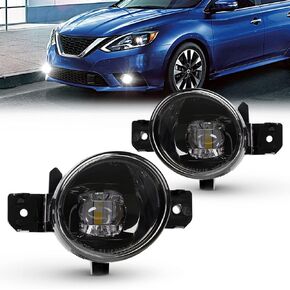 LED Fog Lights Fog Lamps Assembly Kit for 04-19 Nissan Sentra/07-14 Maxima/08-10 Rogue/07-18 Altima Sedan with LED Bulbs