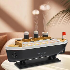 Cruise Ship Aromatherapy Diffuser with Remote Control, 250ml Essential Oil Diffuser, Cool Mist Humidifier, Jellyfish Mist Effect, LED Mood Lights, Decorative Aroma Diffuser for Home, Bedroom & Office