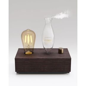 Waterless Essential Oil Diffuser,Aromatherapy Diffusers with Bulb,Scent Diffusers Premium Wood & Glass Nebulizer Atomization Technology for Large Home,Hotels,Rooms