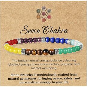 Tigers Eye Bracelet for Men, Natural Crystal Chakra Bracelet for Positive Energy Ease Anxiety, Spiritual Crystal Jewelry 8mm Round Bead Protection Stones Jewelry Gifts for Women Men