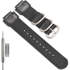 16mm strap Compatible with Casio GWM5610 DW9052 GA-2100 DW5600 GA-100 GD100 G8900 Nylon leather splicing watch band Heavy metal buckle wristband