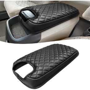 غطاء مسند ذراع وحدة التحكم المركزية لـ F250 F350 F450 F550 Super Duty & Ford رحلة 1999-2007 ، F650 2000-2008 ، مقعد دلو ، ملحق داخلي من الجلد فينيل ، مضاد للخلع ، أسود