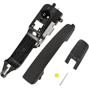 Exterior Door Handle Kit Compatible with Ford Focus 2008 2009 2010 2011 Replace 8S4Z-5422404-AA, Cap w/Keyhole 8S4Z-54218A14-AA, Bracket 8S4Z-5426685-B Front Left Driver Side Matte Black