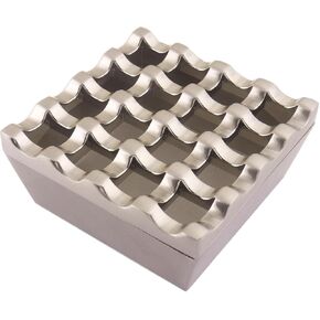 Metal Ashtrays 16 hole for Cigarettes and Cigars Windproof Ashtray for Home Hotel Garden and Desktop Use,1 Pcs (Gold)
