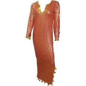 رقصة البطن (Red X Gold Nancy Stretcy Dressy Galabeya Costume Baladi Saydi