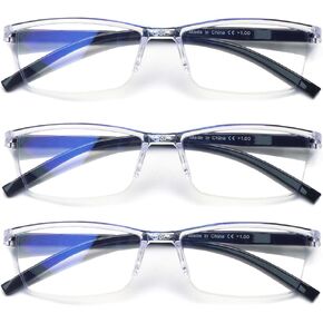 NORPERWIS Reading Glasses Men 3 pack Blue Light Blocking Readers Mens Spring Hinge Comfortable Glasses