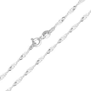 925 Sterling Silver Singapore Rope Stain Necklace - سلاسل مطلية بالروديوم المطلية بالروديوم - 16 "، 18" ، 20 "
