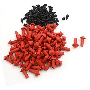 170pcs سيارات فطر Universal على شكل إطارات الإطارات الإدراج المسندات Red Black Auto Parts