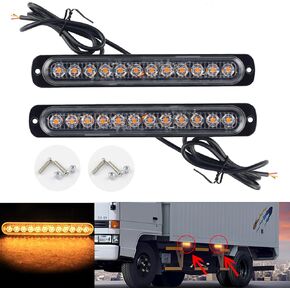 Anki HappiGo ANKIA 2PCS LED Side Marker Strobe Warning Lights Grille Lamp Flashing Beacon Blinker Emergency Hazard for Tow Car Truck Trailer Pickup (Yellow)