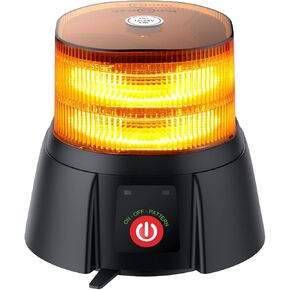 EYPINS 72LED Amber Rooftop Strobe Beacon Light, 12 Modes Magnetic Rechargeable Waterproof Emergency Warning Strobe Lights for Trucks, Trailers, Construction Vehicles