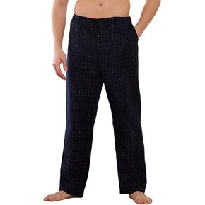 Vulcanodon Mens 100% Cotton Pajama Pants Fleece Plaid Bottoms with Pockets and Button Fly