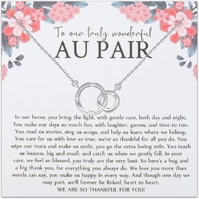 BLEOUK Au Pair Necklace Thank You Appreciation Gift Nanny Birthday Host Family Goodbye Gift Au Pair Jewelry