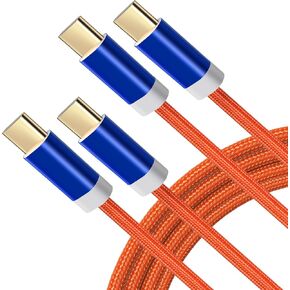 USB C Charger Cable, 3A 60W PD (2-Pack 6.6FT) USB C to USB C Cable Nylon Braided Type C Fast Charging Cable for MacBook Air/Pro, iPad Mini 6,Pro/Air, Samsung Galaxy S23 Ultra, Switch (USB 2.0) in Saudi Arabia