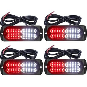 4 Packs LED Emergency Strobe Lights-20 LEDs Warning Light for Cars Trucks Vehicle SUV Caution Hazard Construction Waterproof Amber Strobe Bar with 18 Different Flashing