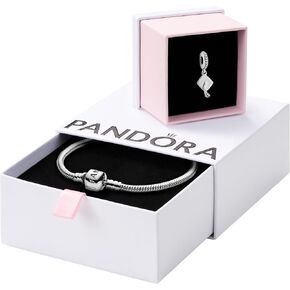 PANDORA Jewelry Bundle with Gift Box - Sterling Silver Graduation Charm & Moments Sterling Silver Snake Chain Charm Bracelet with Barrel Clasp, 8.3" - Gift for Women