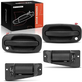 A -Premium - مقابض الباب الخارجي الممتد الكابينة الممتدة للركاب السائق الخلفي - متوافق مع 1999-2007 Chevy Silverado 1500 2500 3500 & GMC Sierra - #15034985 15034986 15758171 15758172