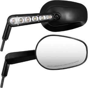 Motorcycle Muscle Rear View Mirrors with LED Turn Signals Fit for Harley VROD V-Rod VRSCF Road King Sportster