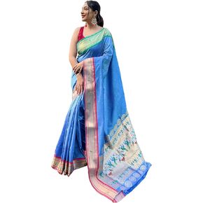 Paithani Silk Woven Saree with unstitched blouse