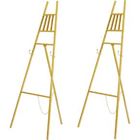 58" Gold Easel Stand for Sign - Adjustable Metal Easel Stand for Wedding Welcome Sign, Display, Painting & Events, Sturdy Sign Holder Stand for Posters & Art