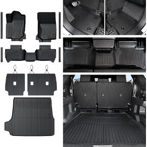 Cargo Mat Backrest Mats for 2025 Toyota 4Runner Car Mat Accessories(Only for 5 Seats Gas), All Weather TPE Trunk Mat Cargo Liner for SR5 TRD Limited(Cargo Mat+Backrest Mats)