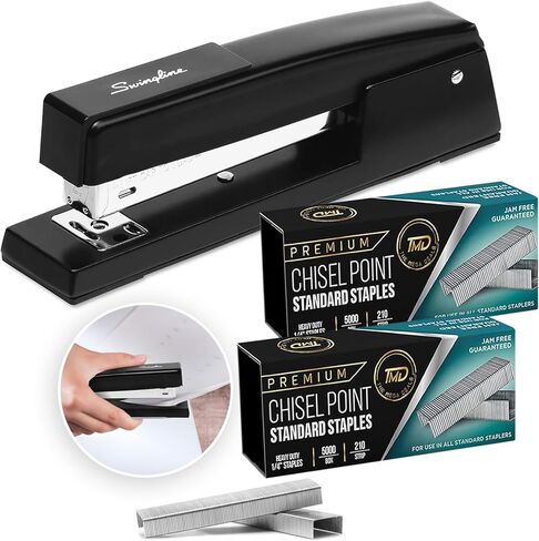 Stapler Value Pack Includes 2 Staplers for Desk, 2 Pk. Staples - 1/4'' Staples Standard, 2 Black Staplers Office Heavy Duty Classic Stapler Great for Office and Home Use in Kuwait