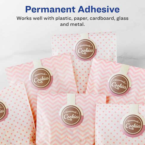 ملصقات Avery Pearlized Ivory Lollipop مع تقنية Sure Feed، طباعة على الحافة، 1.5 بوصة × 4 بوصة، 200 ملصق عاجي لؤلؤي، ملصقات قابلة للطباعة بالليزر/نفث الحبر in Saudi Arabia